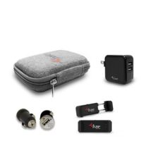 Fuse Travel Pack - Travel Pouch + Wall Charger 2 Port USB-A + Fuse Car Vent Clip Smartphone Holder + Car Charger 1Amp 1 Port USB-A Bundle BULK