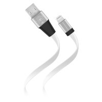 HyperGear Charge & Sync Lightning MFI to USB-A Flat Cable 6ft Aluminum Casing Reinforced Connector Ends - White