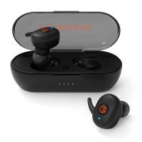 HyperGear Earbuds Bluetooth Active True Wireless Sweat Proof Secure Fit Quick Pair Technology Charging Case 15Hr Playtime - Black