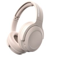 HyperGear Headphones Bluetooth Stealth 2 Active Noise Cancelling Built in Mic 18hr Play Time Over the Ear Comfort Mulitpoint Connection - Beige