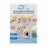 Digipower Vlogging LED Clip String Lights (25) & Decorative Net 6.5ft Hang Pictures & Cards Battery Powered (3AA Batteries Not Included)