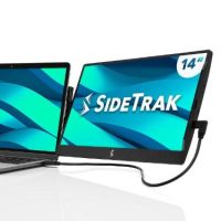 SideTrak Laptop Monitor 14in Swivel Portable Monitor Rotate 360 Deg Attach to Laptop Kickstand HDMI & USB-C Cables PC/MAC/Chrome BIL - Black