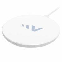Ventev Qi Wireless Charging Pad 10W LED Indicator Light Includes USB-C Charging Cable Slim Compact No Slip Base - Box - White