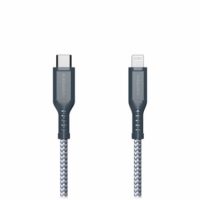 Ventev Charge & Sync Lightning MFI to USB-C Cable 6ft Braided High Speed 2X Copper Fast Charge Reinforced Connector - Box - Gray