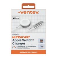 Ventev Apple Watch Charger Ultra Fast MFI Rapid Charge with USB-C Braided Cable 3ft Durable Reinforced Connectors - Box - White