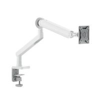 Alogic Monitor Arm Single Glide Flexible Supports 17 - 35in Monitors Ergonomic Quick Set up Clamp to Desk - White