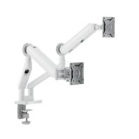 Alogic Monitor Arm Double Glide Flexible Supports 17 - 35in Monitors Ergonomic Quick Set up Clamp to Desk - White