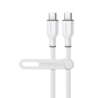 HyperGear Charge & Sync PD USB-C to USB-C Flexi Pro Cable 6ft PD up to 60W Fast Charge 480Mbps High Speed - Soft Touch Silicone - White
