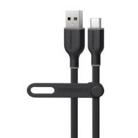 HyperGear Charge & Sync USB-C to USB-A Flexi Pro Cable 6ft 18W Fast Charge 480Mbps High Speed - Soft Touch Silicone - Black