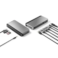 Alogic Docking Station USB-C or USB-A Triple Monitor 3x DisplayPort 4k Ultra HD 100W Power Delivery DX3- Space Grey