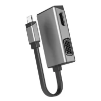 Alogic Adapter 2-in-1 USB-C Male to HDMI Female & VGA Female Magforce 4K Ultra HD -