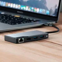 Alogic Hub 5-in-1 USB-C 2x USB-A 3.1 HDMI 4K Ultra HD 30Hz RJ45 Gigabit USB-C 100W Power Pass Through  Fusion Alpha - Space Grey