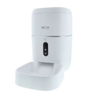Nexxt Smart Home Wifi Pet Feeder 2K Webcam Scheduled Feedings & Portions 2 Way Communication Voice Recorder Night & Motion Sensor with Webcam - White