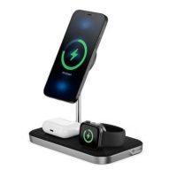 Alogic Qi Charging Stand 3-in-1 Apple Certified Phone & Watch Charger & AirPods - Black