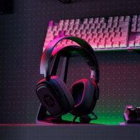 Primus Gaming Headset with Boom Mic Arcus 100T Detachable Mic Inline Controls Adjustable Headband Braided Cable 3.5mm TRRS with Adapter - Black