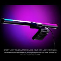 Primus Gaming Monitor Light Bar Smart Wifi 2 Light Systems White & RGBIC Music Sync Mode Built in Mic Customize Via App Google/Alexa/Siri Compatible 10W 176 Lumens