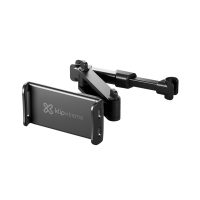 Klipxtreme Car Headrest Mount with Extension Arm Mobile Devices up to 14In Tablet or Phone 360 Deg Rotation 210 Deg Tilt Tool Free Install - Black