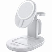OtterBox Qi Charging 3-in-1 Charging Stand Magsafe iPhone AirPods Watch (charger not included)  with 36W Wall Charger and 6ft USB-C to USB-C Cable - White