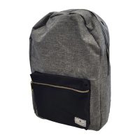 Gino Ferrari Backpack 16in Paris Grey Nylon Large Front Pocket Adjustable Shoulder Straps