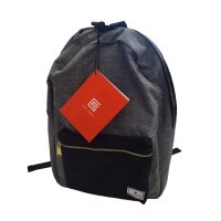 Gino Ferrari Backpack 16in Paris Grey Nylon Large Front Pocket Adjustable Shoulder Straps