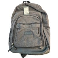 Gino Ferrari Backpack 16In Tundra Multiple Pockets & Book Storage Grey Canvas
