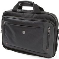 Gino Ferrari Laptop Bag 14In Aura Titanium Lightweight Multipl Pockets Shoulder Strap - Black