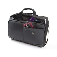 Gino Ferrari Laptop Bag 17In Metis Pilot Case Dual Padded Compartments Holds Legal Sized Documents Luggage Pass Through - Black