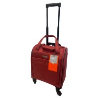 Gino Ferrari Laptop Bag Roller 17In Lonon Under Seat Retractable Handle 360 Degree Wheels Canvas - Red