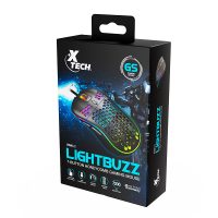 Xtech Gaming Mouse Wired Lightbuzz 3D 7 Button Honeycomb 13 Preset Lighting Effects RGB Backlighting 7200dpi Adjustable Settings - Black