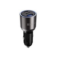 Klipxtreme Car Charger 3 Port 140W 2x USB-C PD (140W & 30W) 1x USB-A 3.0 (18W) LED Ring Light Indicator - Black