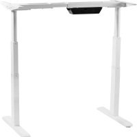 Mount-It!  Sit Stand Desk Electric Motorized Height Adjustable Dual Motor LED Touch Control Desk Adjusts from 39In to 67In Height up to 24In - White
