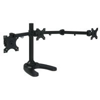 Mount-It! Triple Monitor Mount Desktop Stand Up to 24in per Arm Tilt & Rotation  - Black