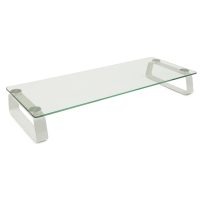 Mount-It! Monitor & Laptop Stand Glass up to 44lbs Ergonomic & Elegant Design Rectangular Leg Base