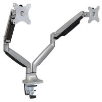 Mount-It! Dual Monitor Desk Clamp Gas Spring Arms up to 32 In 19.8 lbs per Arm Full Motion Articulating Height Retract Swivel Tilt