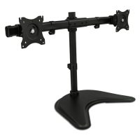 Mount-It! Dual Monitor Desk Stand up to 27 in 22 lbs per Arm VESA Swivel Rotate High Strength Steel - Black