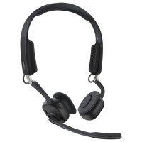 Shokz OpenMeet Black Bluetooth Stereo Headset Noise Cancelling Boom Mic Open Ear Design- Bone Conduction - 14Hr Talk Time with Carry Case