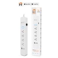Nexxt Smart Home Surge Protector 800 Joules with 4 AC Outlets 2x USB-C 1x USB-A Ports Google/Alexa/Siri Voice Controls - White