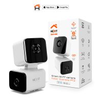 Nexxt Smart Home Indoor Camera Dual Lens PTZ 2K 3MP Each - Motorized Upper Camera 6X Digital Zoom Siren Alarm - White