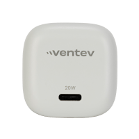 Ventev Wall Charger 1 Port 20W USB-C - White & Grey with USB-C to USB-C Cable 3.3ft - Box - White