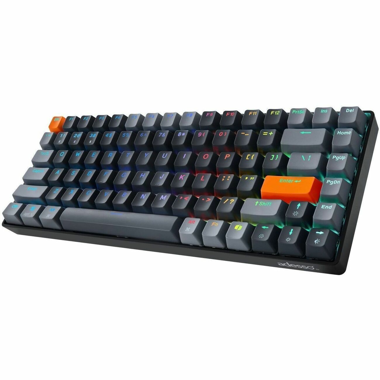 Adesso Wired/Wireless/Bluetooth Multi-OS Illuminated QMK VIA Mechanical Mini Keyboard With CoPilot AI Hotkey (Red Switch) Adesso Wired/Wireless/Bluetooth Multi-OS Illuminated QMK VIA Mechanical Mini Keyboard With CoPilot AI Hotkey (Red Switch)