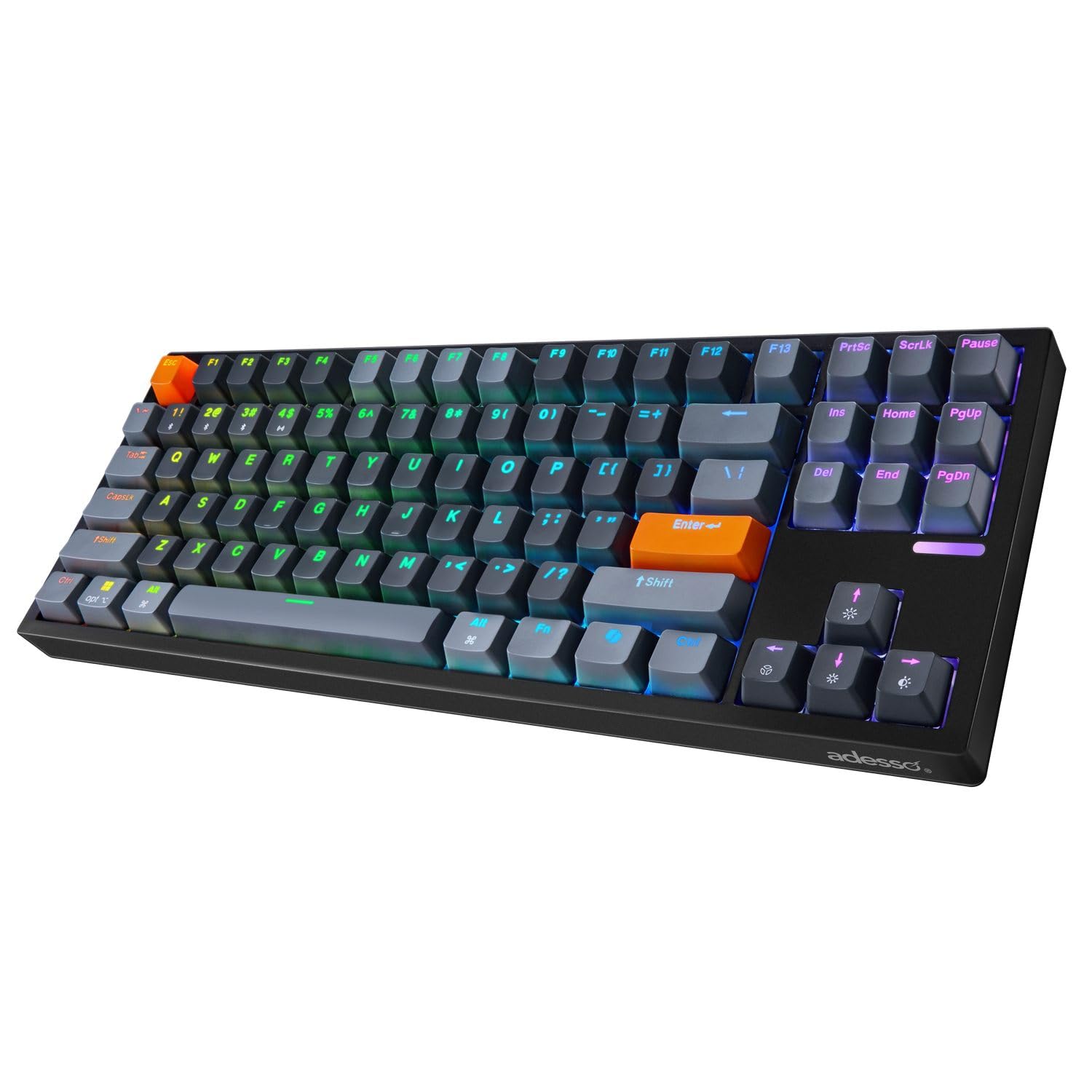 Adesso Wired/Wireless/Bluetooth Multi-OS Illuminated Mechanical QMK VIA Compact Keyboard With CoPilot Ai Hotkey (Red Switch) Adesso Wired/Wireless/Bluetooth Multi-OS Illuminated Mechanical QMK VIA Compact Keyboard With CoPilot Ai Hotkey (Red Switch)