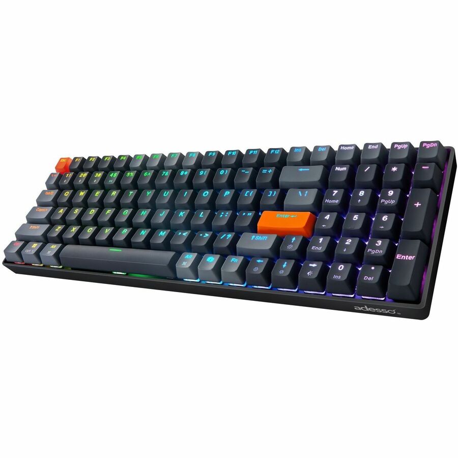Adesso Wired/Wireless/Bluetooth Multi-OS Illuminated Mechanical QMK VIA Compact Keyboard With CoPilot Ai Hotkey (Red Switch) Adesso Wired/Wireless/Bluetooth Multi-OS Illuminated Mechanical QMK VIA Compact Keyboard With CoPilot Ai Hotkey (Red Switch)