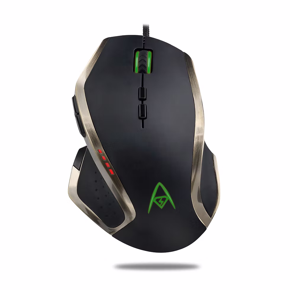 Adesso Gaming Mouse Wired Optical Sensor 9-Button Design Multi-Color LED Backlight Adjustable DPI up to 6400 DPI Ergonomic Ambidextrous Design