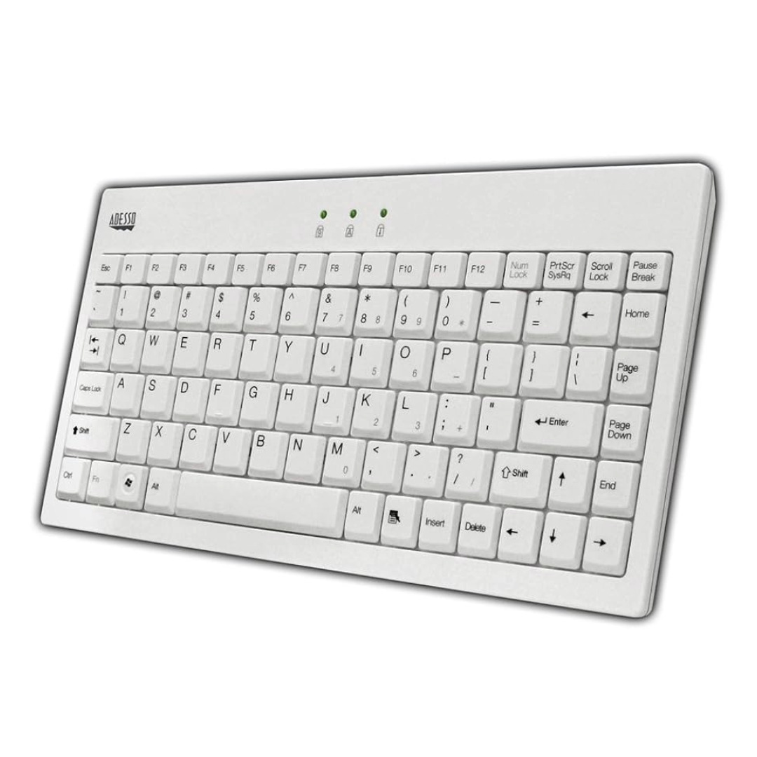 Adesso Keyboard EasyTouch Wired Mini Less than 12in Wide with PS/2 Adapter PC/Mac – White Adesso Keyboard EasyTouch Wired Mini Less than 12in Wide with PS/2 Adapter PC/Mac - White