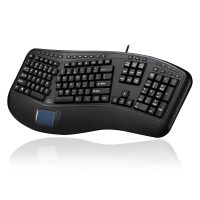 Adesso Keyboard Wired Tru-Form Ergonomic Integrated Palm Rest with Touchpad - Black