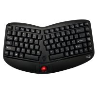 Adesso 2.4G Wireless Mini Ergonomic Trackball Keyboard