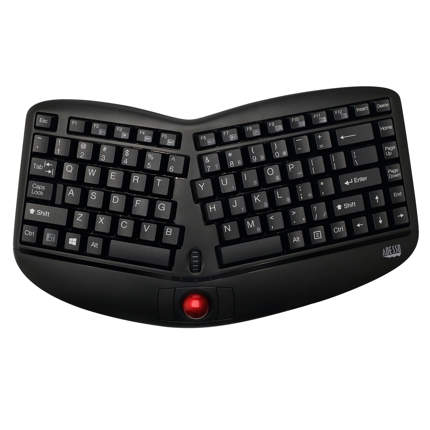 Adesso 2.4G Wireless Mini Ergonomic Trackball Keyboard Adesso 2.4G Wireless Mini Ergonomic Trackball Keyboard
