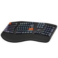 Adesso Wireless/Bluetooth/USB Multi OS 2X Large Print Illuminated Ergonomic Mechanical Keyboard (Red switch)