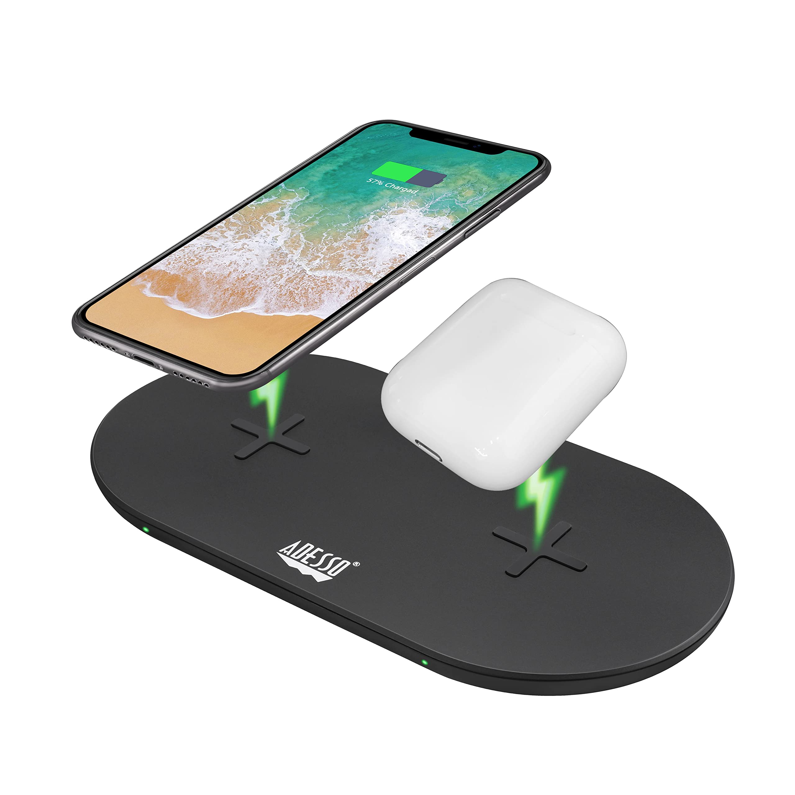 Adesso 15W Wireless Dual QI Charger Pad Adesso 15W Wireless Dual QI Charger Pad