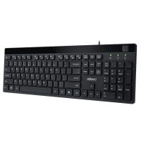 Adesso Keyboard & Mouse Combo Wired Quiet Switch Low Profile with Fingerprint Reader - Black